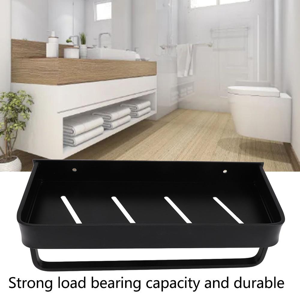 Aluminum Towel Rack Wall Mounted Storage Shelf Practical Bathroom Shelf  Shower Area