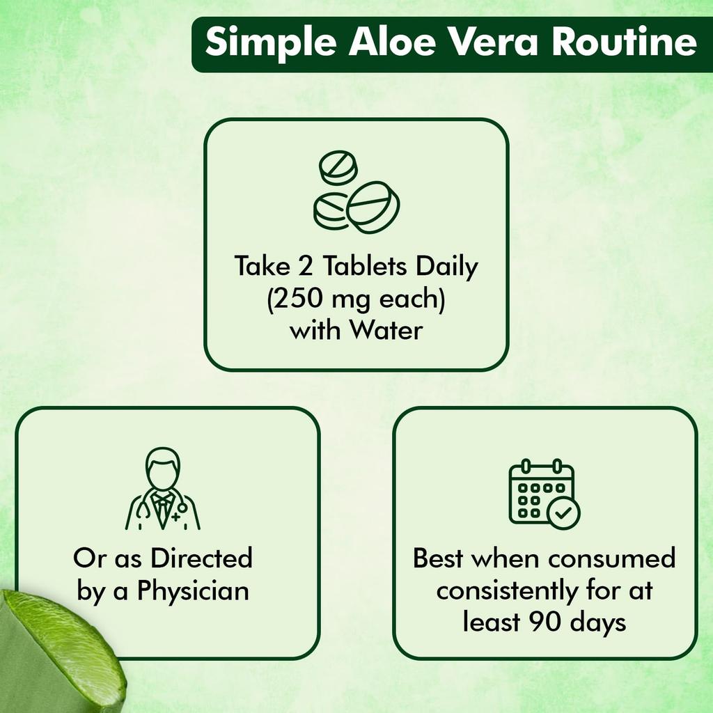 Baidyanath Aloe Vera 60 Tablets 250 Mg Daily Wellness Supplement Skin Care Support Routine Vegetarian Pack Of 1