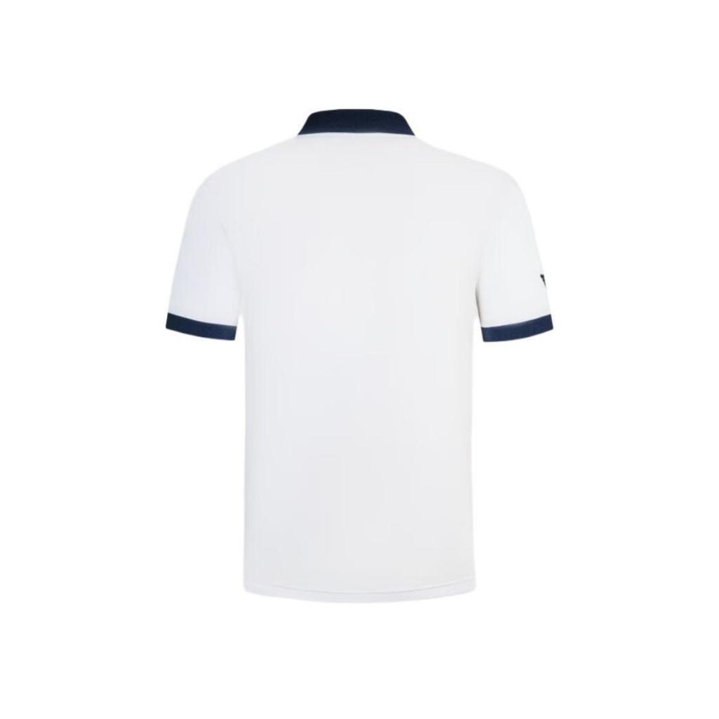 Emporio Armani EA7 SS24 Striped Logo Letter Print Short Sleeve Polo Shirt Men Tops White 3DPF09-PJPCZ-1100