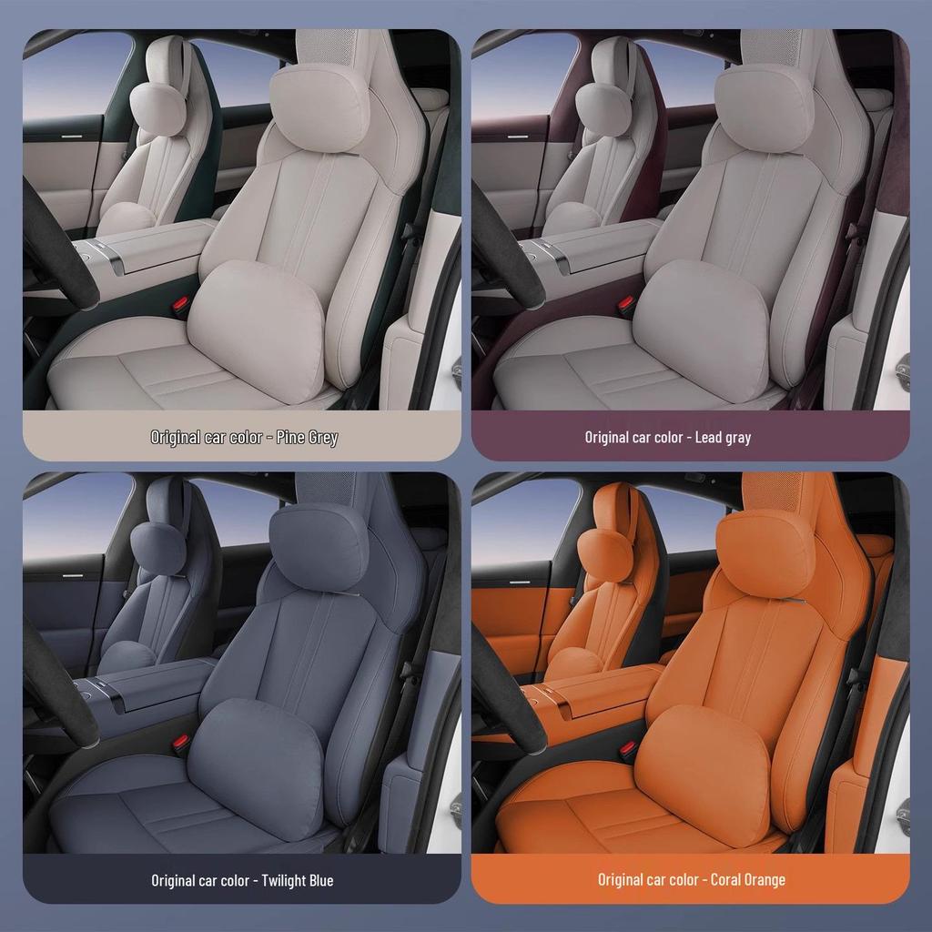 Xiaomi SU7/Ultra/YU7 Magnetyczny Zagłówek Podparcie Szyi i Lędźwi Skórzana Poduszka