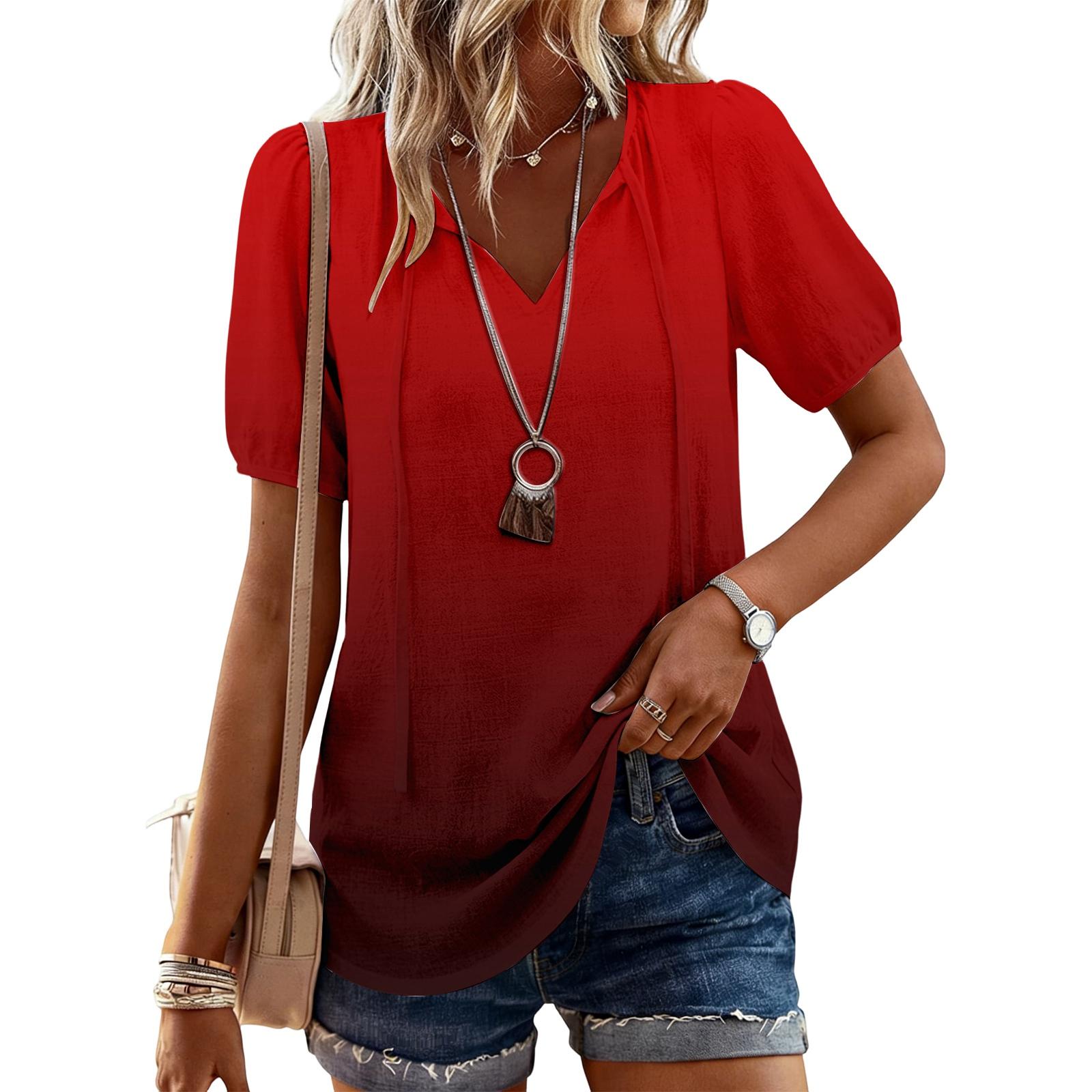 

Women s Fashion Casual Gradient Print Top XL