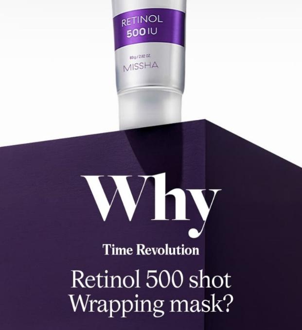 MISSHA Time Revolution Retinol 500 Shot Wrapping Mask 80g – Anti-Aging & Revitalizing Care