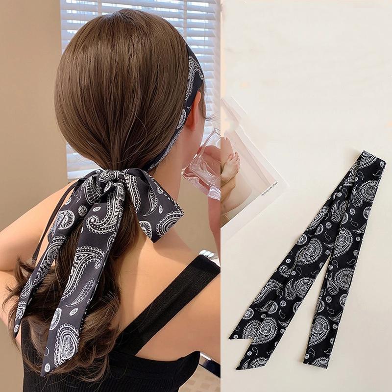 Cinto de Cintura Xadrez Longo e Fino Com Gravata Jeans Cachecol Acessório Decorativo Personalidade Tendência Faixa de Cabelo Acessório da Moda