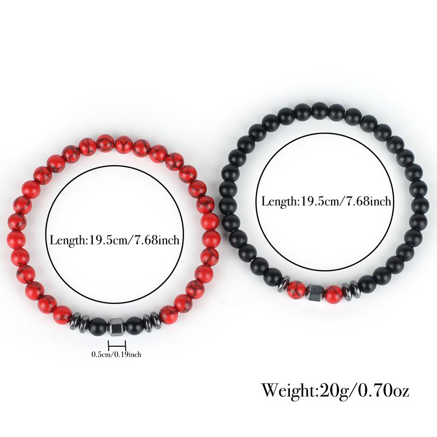 Noter New Design Mens Bracelet With Stone 2Pcs/Set 6mm Volcanic Rock Turquoise Hematite Yoga Meditation Healing Braslet Homme