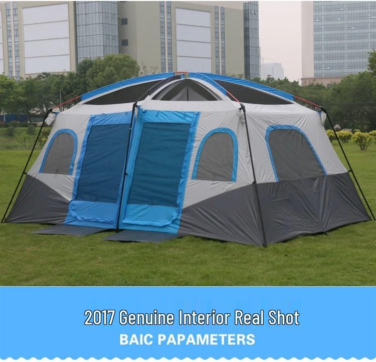 Spacious Two-Room Weatherproof Camping Tent with Easy Storage