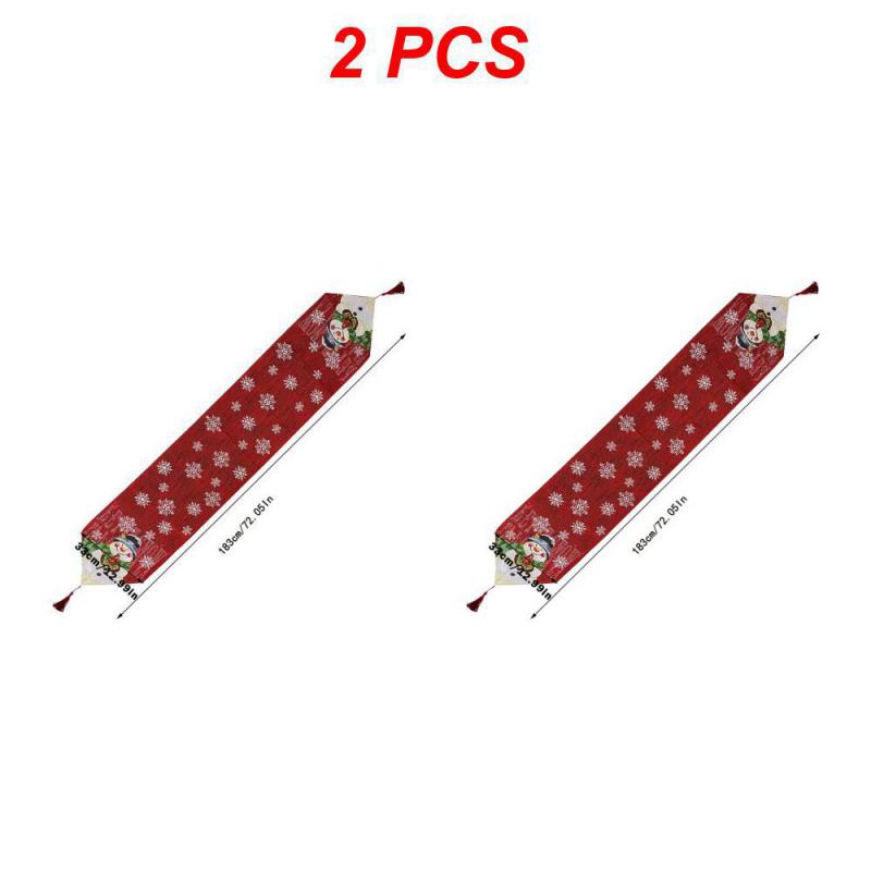 Christmas Party Linen Table Runner Merry Christmas Decorations for Home 2024 Snowman Xmas Tree Table Runner Happy New Year 2025