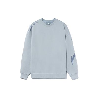 Li-Ning Color Block Logodruck Lockerer Pullover Sweatshirt Unisex Sweatshirt Grau AWDRD38-5
