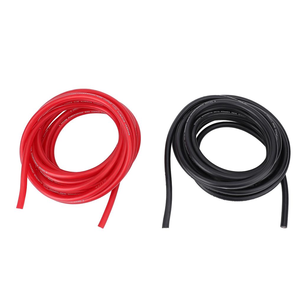 8AWG 20ft Wire Stable Signal Efficient Transfer Copper Clad Aluminum Power Ground Cable with 100A Fuse Box for Car RV