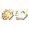 Cartoon Cat Wall Sticker, Funny Orange Cat Bathing/Licking Wall Decal, Peel And Stick Self-Adhesive PVC Room Mural for Kitchen, Bathroom