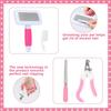 8-piece Small Animal Pink Beauty Set Rabbit Beauty Set with Pet Nail Clippers and File Flea Comb