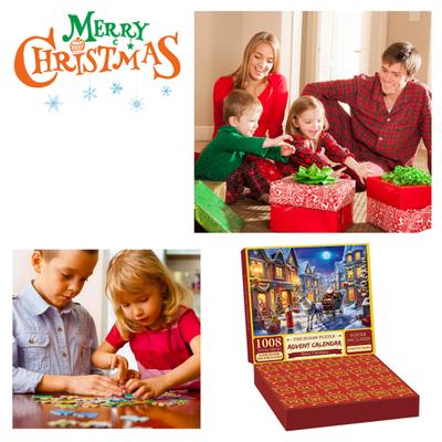 Vánoční adventní kalendář Puzzle 1000 Vánoční odpočítávací puzzle Zimní vánoční ozdoba sněhuláka