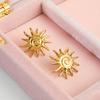 European and American Sun Earrings, Light Luxury High-end 18k Gold Earrings, Niche Design