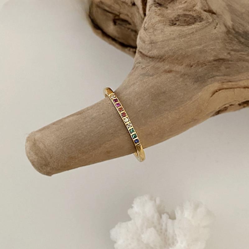 

Retro Personality Colorful Zircon Sun Adjustable Rings for Women Charm Gold Color Stainless Steel Star Finger Zircon Colorfast resizable