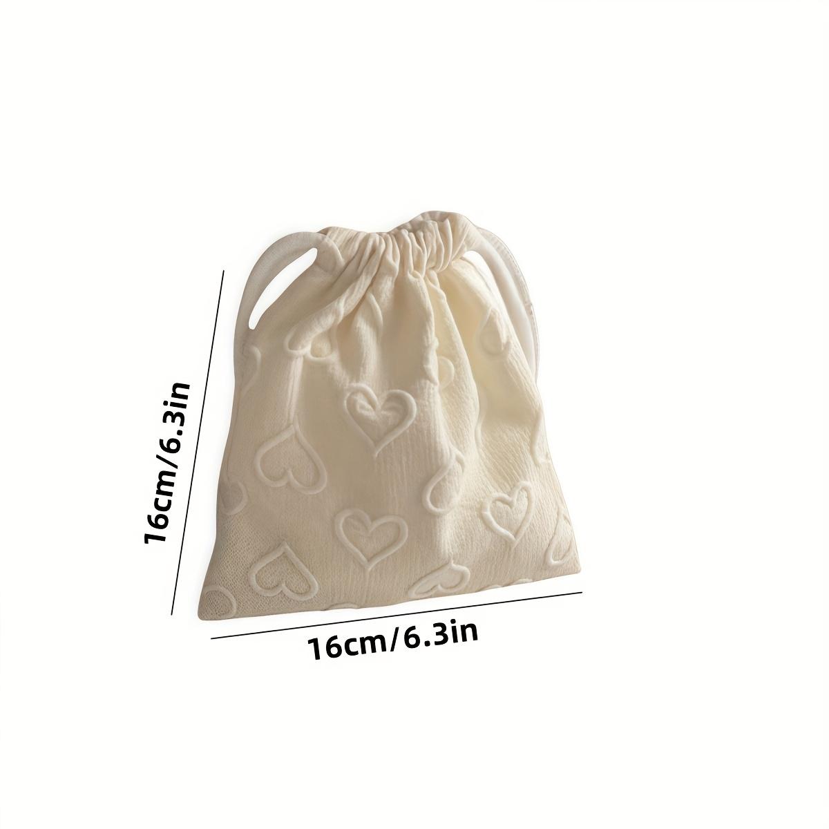 1pc Cute Heart Print Drawstring Storage Bag - Portable Travel Organizer for Chargers Earphonesand Data CablesCute Storage Bag 1660₽