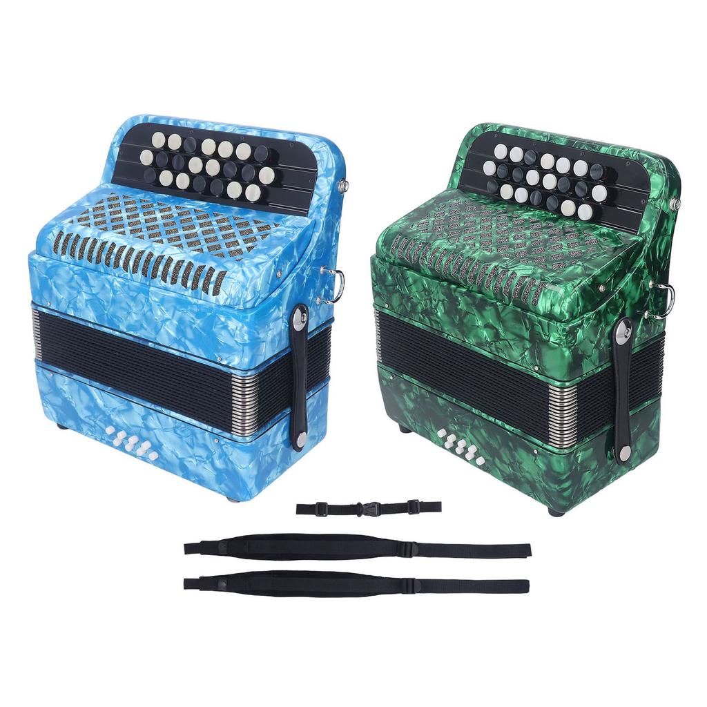 22 Key 8 Bass Accordion Professional Anti Slip Sensitive Button Accordion Musical Instrument with St
