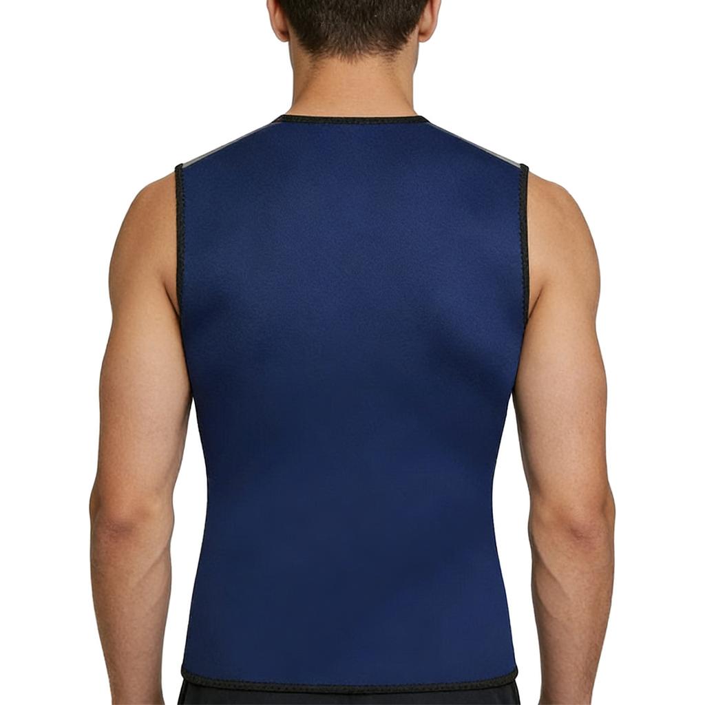 Colete Térmico de Neoprene 3mm, Top de Roupa de Mergulho sem Mangas com Zíper Unissex para Natação Snorkeling Surfe Mergulho Azul Marinho M
