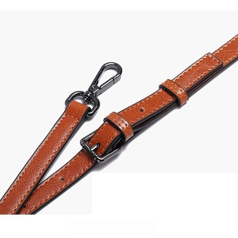 Genuine Leather Women's Bag Wax Leather Large Capacity Bucket Bag New Solid Color Fashionable Shoulder Bag Commuter Crossbody