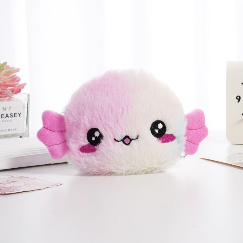 Niedliche Plüsch-Salamander-Münzbörse, Cartoon-Axolotl-Geldbörse, Tragbare Mini-Kopfhörertasche, Stilvoller Taschenanhänger
