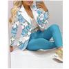 2PCS Women Blazer Suit Lapel Jacket Coat + Pants Co-ord Set Formal Office Outfit