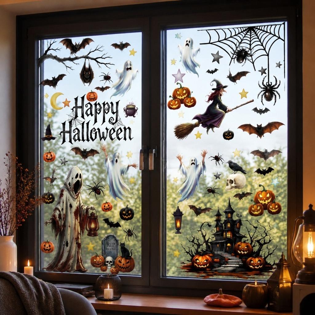 Halloween Static Cling Window Stickers for Glass and Doors Party Decoration