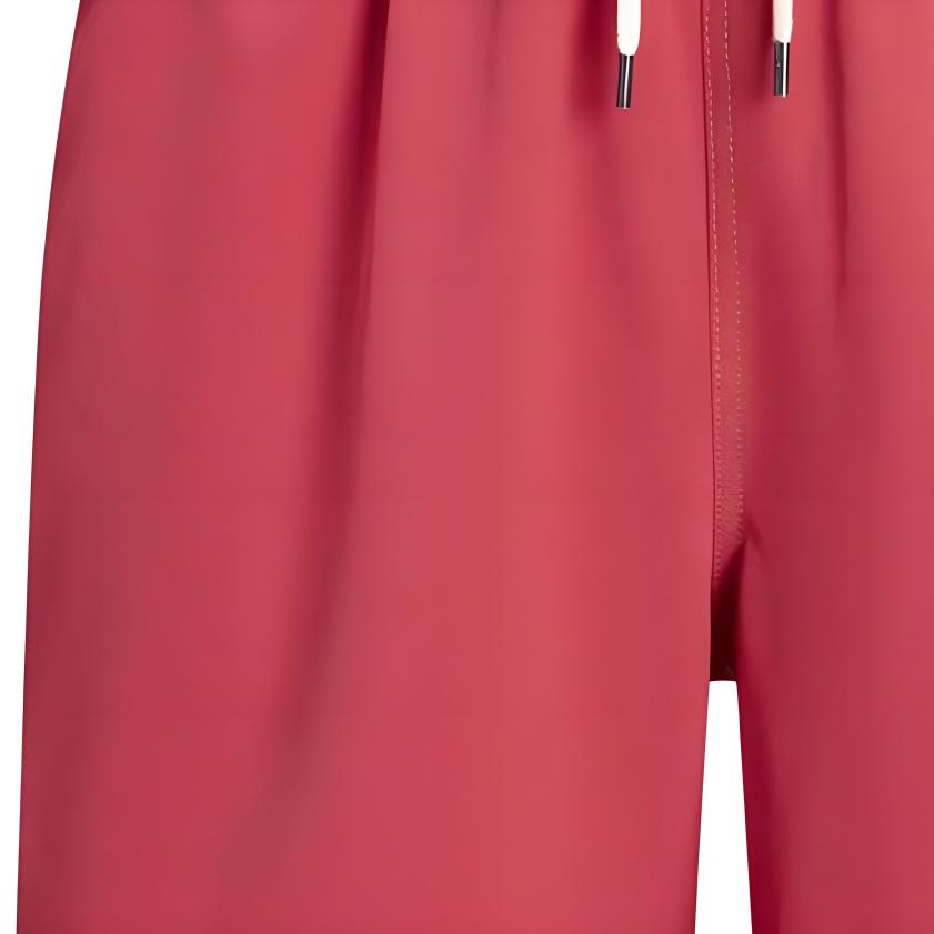 Polo Ralph Lauren Elastyczny Sznurek Logo Krój Prosta Nogawka Szorty Kąpielowe Męskie Szorty Kąpielowe Czerwone 710829851-053