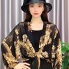 Luxury Jacquard Chiffon Shawl Leisure Half Sleeve Loose Top Trend Poncho Capes