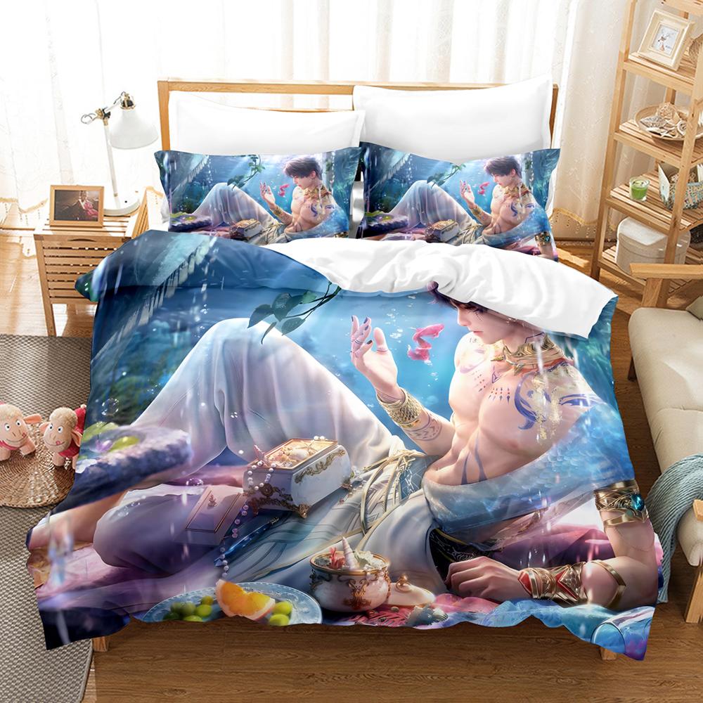 3D Anime Bedding Set Love And DeepSpace Printed Bed Supplies Set Duvet Cover Skin Friendly Soft Bed Set Luxury Birthday Gift