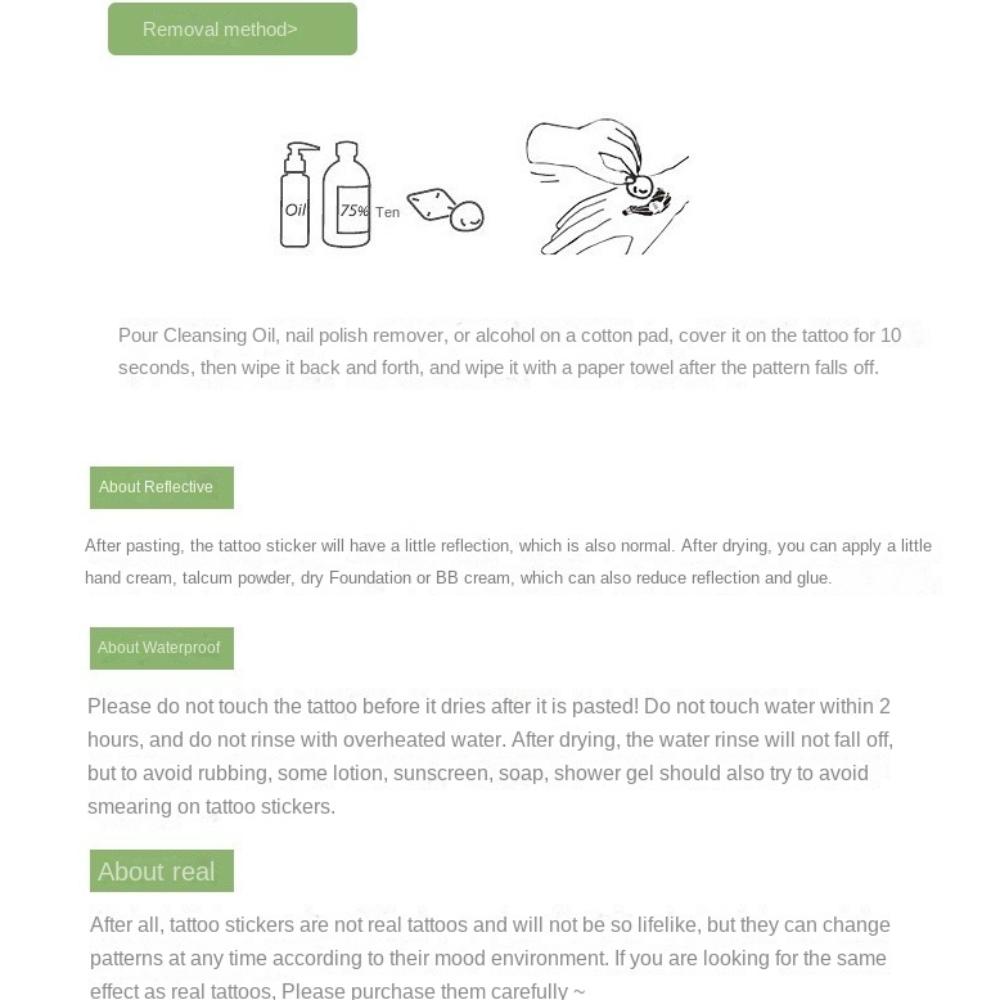 15Pcs Waterproof Temporary Tattoo Stickers Set Mini Finger Fake Tattoo for Women Girl Body Art