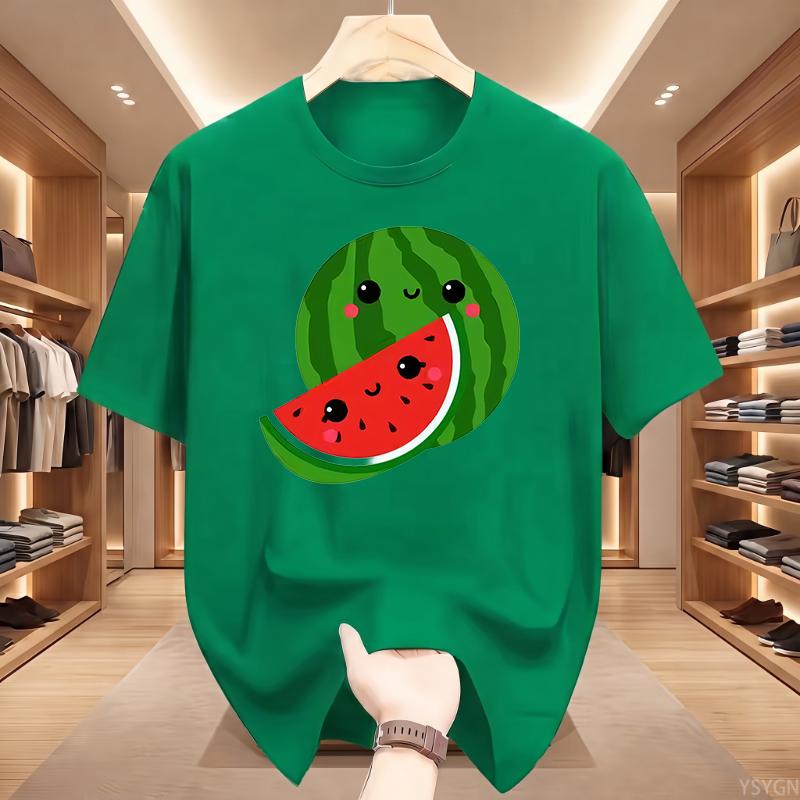 Kawaii Watermelon TShirt Cute Fruit Graphic Tees Happy Summer Aesthetic Shirt Funny Foodie Gift Retro Style Unisex Tops