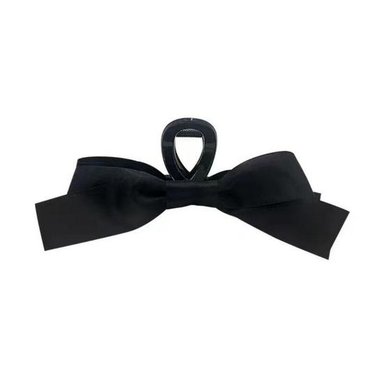 Satin-Haarschleifen – 5er Set, Große Klauenclips Für Dickes & Dünnes Haar, Rutschfest, Schwarz