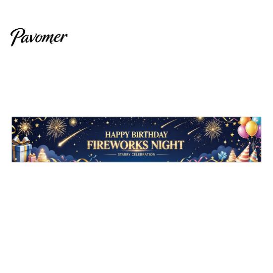 Birthday Decoration Banner Large Happy Yard Sign, 70 x 15 Inch Neon Cyberspace Theme Outdoor Backdrop for Boys Girls Party Supplies Portable