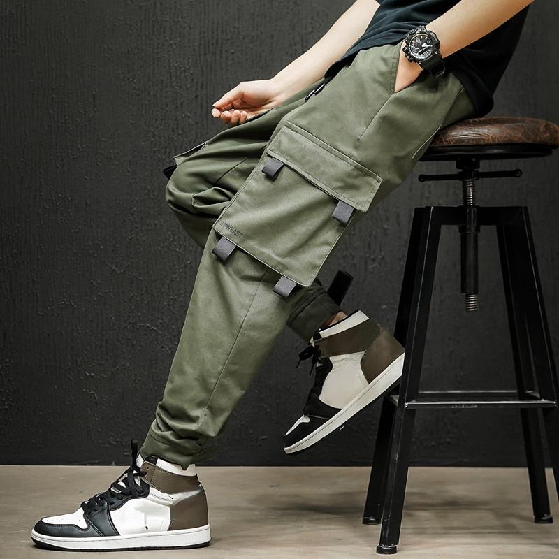 Streetwear Black Men's Harem Joggers Pants Men Cargo Pants Hip Hop Casual Pockets Sweatpants Male Oversized Trousers
