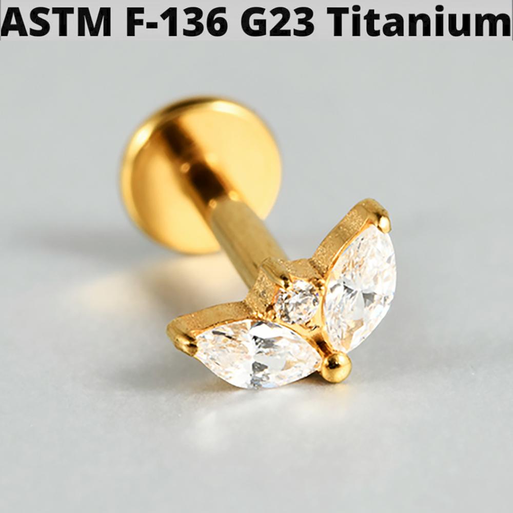 1PC G23 Titanium Butterfly Internal Thread Labret Lip Rings Cross Snake Ear Cartilage Tragus Helix Earring Lobe Piercing Jewelry
