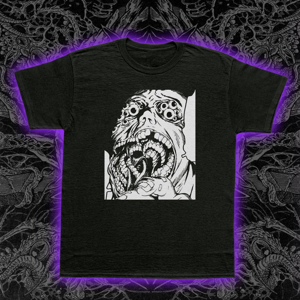 Many-Mouthed T-Shirt Grotesque Body Horror Surrealism Occult Cosmic Horror Tee
