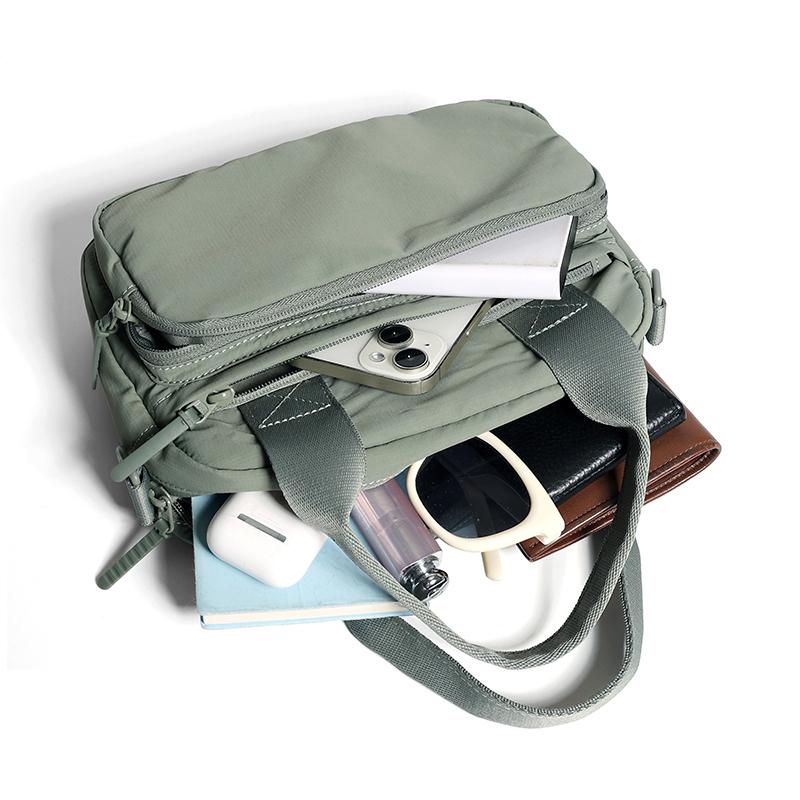 Solid Color Handbag Travel Crossbody Bag Lightweight Water-Repellent Nylon Bag Women's Shoulder Bag