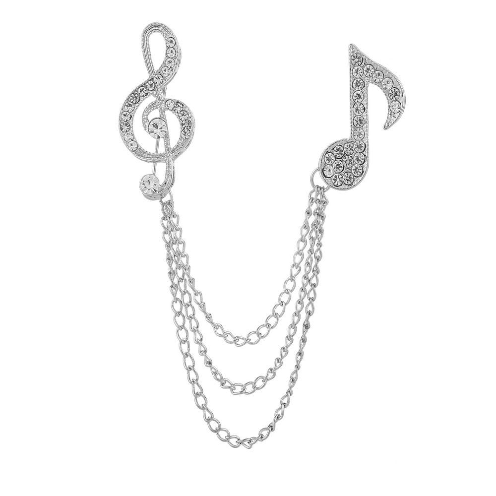 Zinc Alloy Music Notes Brooch Unisex Enamel Pin Brooches Fashion Scarf Pins Clip Men Women