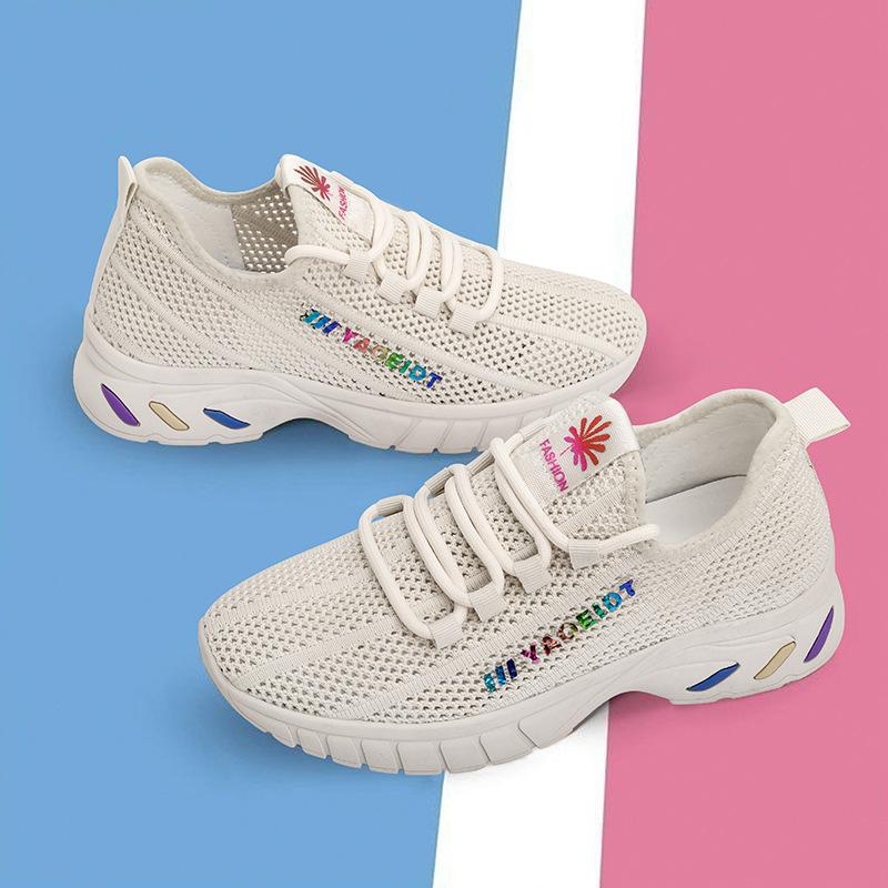 

Mesh women s shoes sports shoes female students ins platform spring new trend lightweight running casual dad shoes 35 бежевый