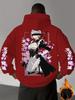 Men's Autumn/Winter Casual Sports Street Style Comic Fighting Maid Print Warm and Comfortable Hooded Sweatshirt