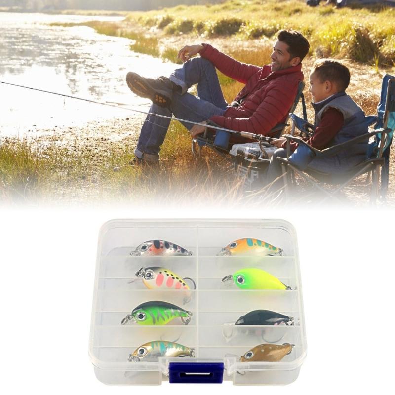 8pcs Professional Light weight Lures Basses Fishing Tackles Sinking Minnows Trouts Freshwaters Saltwater Use