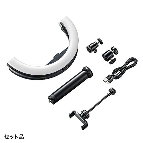 SANWA SUPPLY Webcam Stand with LED Light, 1/4-inch Screw, for Telework, CMS-STN2BK