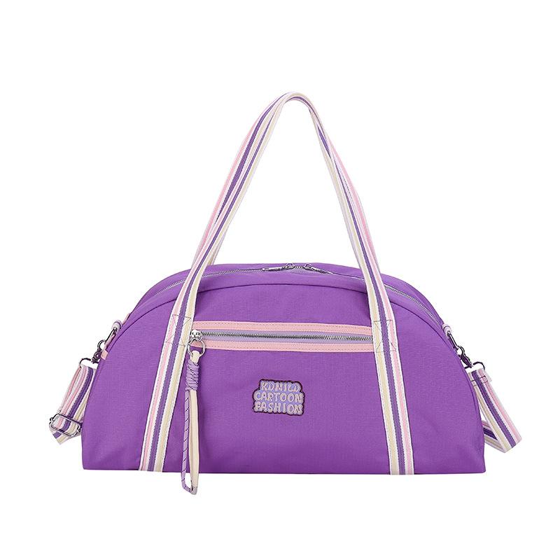 

Fashionable Sports Contrast Ribbon Large Capacity Hand-held Travel Bag for Students To Store Luggage Bag for School фиолетовый