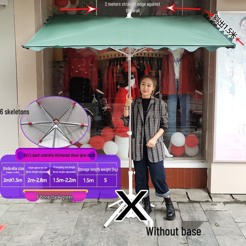 Foldable Outdoor Commercial Sunshade Umbrella with Tilt and Awning