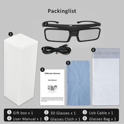Hot DLP Link USB Rechargeable 3D Glasses Active Shutter Eyeglasses for Home Cinema DLP Projector Not For All TV Dropshipping