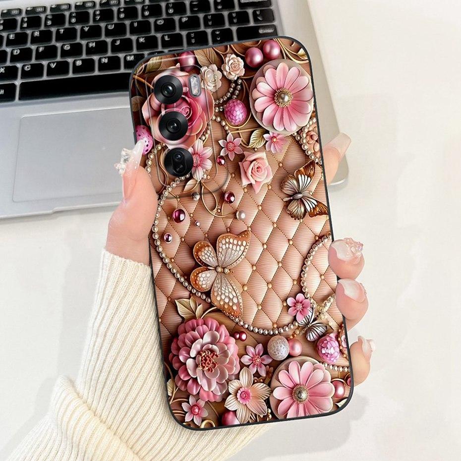 Beautiful Floral Phone Case For OPPO Reno12 12Pro 5G Soft Silicone Shockproof Cover For Oppo Reno12 Pro 5G Reno 12 Cases Bumpers