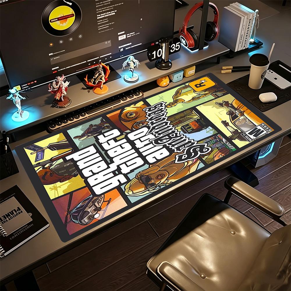 Grand Theft Auto Großes Mauspads Schreibtisch-Mauspad Desktop-Mauspad Rutschfeste Gummiboden Computer Dekorationsartikel Büronutzung