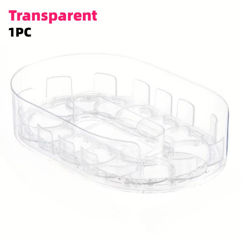 360° Rotating Detachable Storage Tray Transparent Multi-grids Organizer Makeup Storage Rack for Kitchen Cabinets Refrigerators