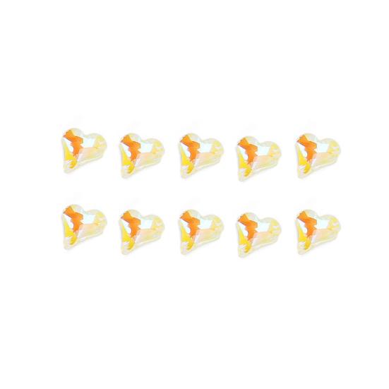 10 Stück Liebe Strass Schmuck Kreative Langlebige Acryl Zarte Fluoreszierende Schiefe Strasssteine Nagelverzierungen für Mädchen