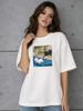 Thick Milky Oversized T-Shirt with Marie Mood Print