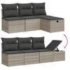 7 Piece Garden Sofa Set with Cushions Light Grey Poly Rattan
