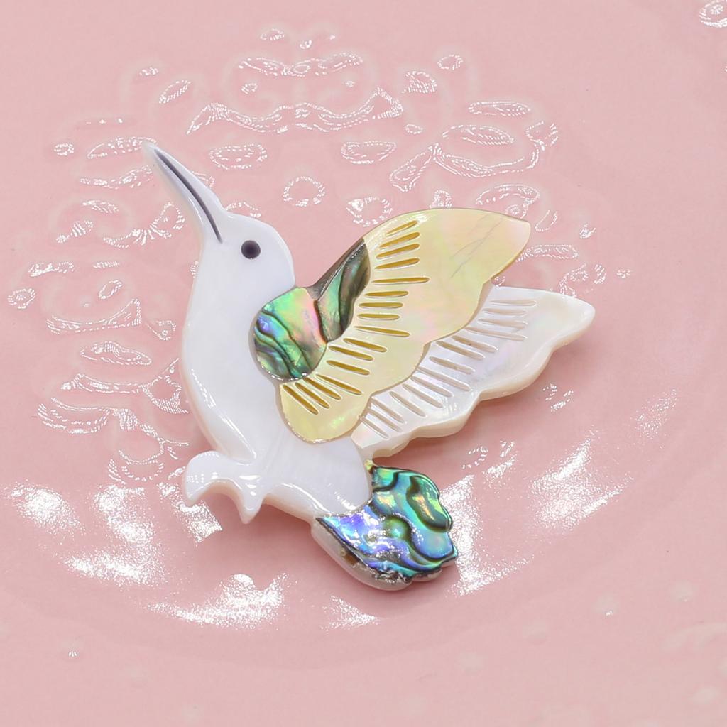 1Pc, Handmade Natural Shell Bird Brooch Pin, Unique Animal Brooches Gift for Women Jewelry, Birthday Gift Idea, Cheapest Items Available